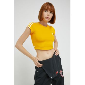 adidas Originals tricou femei, culoarea galben