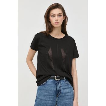 Armani Exchange tricou femei, culoarea negru ieftin