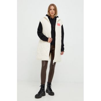 Armani Exchange vesta cu doua fete femei, culoarea bej, de tranzitie