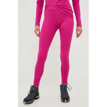 Columbia leggins sport Hike femei, culoarea roz, neted