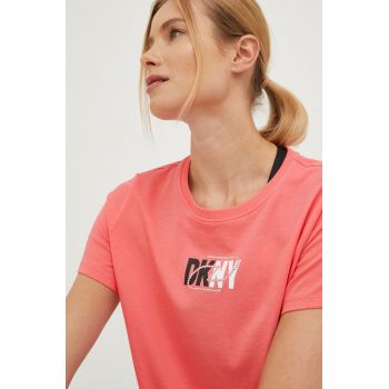 Dkny tricou din bumbac culoarea roz