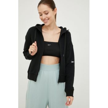 Reebok bluza femei, culoarea negru, neted