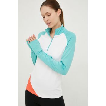 Reebok hanorac de jogging femei, culoarea alb, modelator