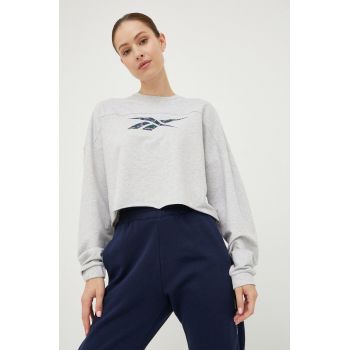 Reebok longsleeve femei, culoarea gri, ieftin