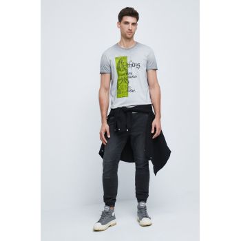Medicine tricou din bumbac culoarea gri, cu imprimeu