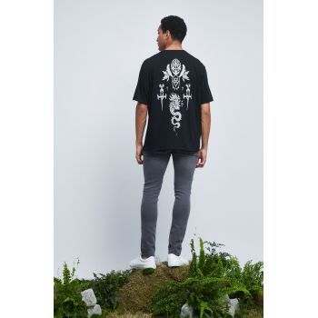 Medicine tricou din bumbac culoarea negru, cu imprimeu