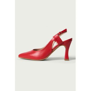 Pantofi slingback de piele