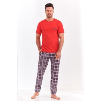 Pijama din bumbac Jeremi - Rosu Rosu XXL de firma originale