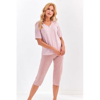 Pijama din bumbac Lidia - Bej Bej XL