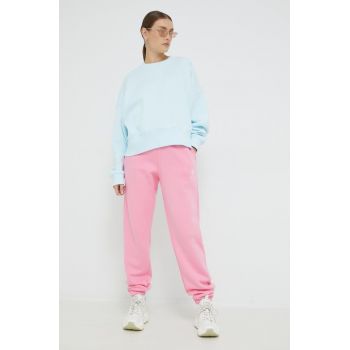 adidas Originals pantaloni de trening femei, culoarea roz, neted