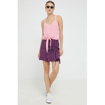 Tommy Jeans fusta culoarea violet, mini, drept