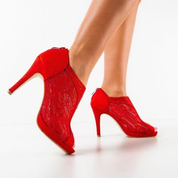 Botine dama Trevor Rosii Botine dama Trevor Rosii