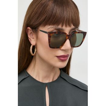 Saint Laurent ochelari de soare femei, culoarea maro de firma originali