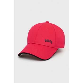 BOSS șapcă din bumbac Boss Athleisure , culoarea roz, neted de firma originala
