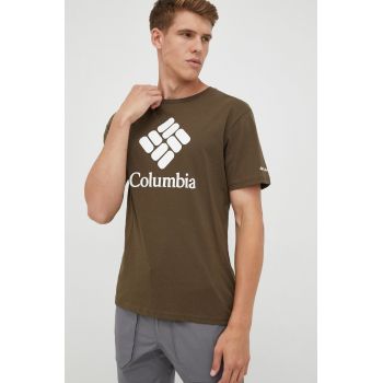Columbia tricou bărbați, culoarea verde, cu imprimeu 1680053-014 de firma original