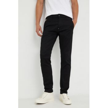 G-Star Raw pantaloni barbati, culoarea negru, cu fason chinos de firma originali