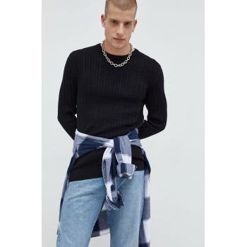 Produkt by Jack & Jones pulover de bumbac barbati, culoarea negru, light