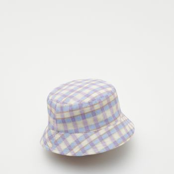 Reserved - Bucket hat în carouri - Alb