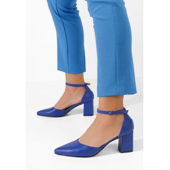 Pantofi cu toc gros si bareta Alivila navy