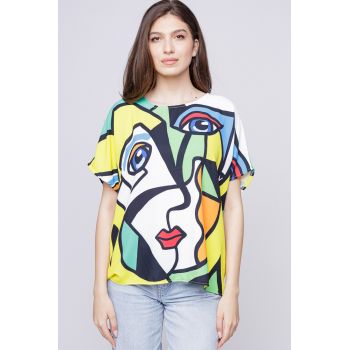 Bluza cu imprimeu arta moderna in stil Picasso
