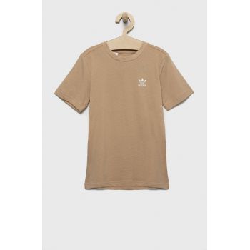 adidas Originals tricou de bumbac pentru copii culoarea bej, cu imprimeu