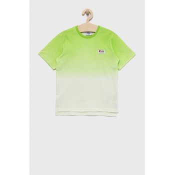 Fila tricou de bumbac pentru copii culoarea verde, modelator ieftin