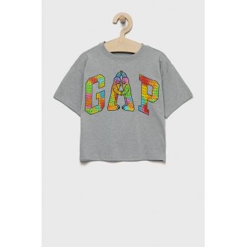 GAP tricou copii culoarea gri, cu imprimeu