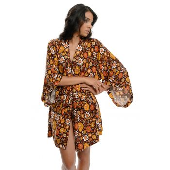 Kimono cu imprimeu floral pentru plaja