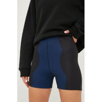 adidas Performance pantaloni scurți de alergare Marimekko femei, culoarea albastru marin, modelator, high waist