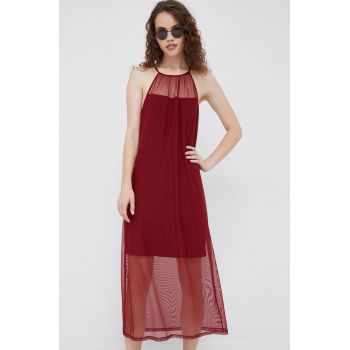 Dkny rochie culoarea bordo, maxi, drept