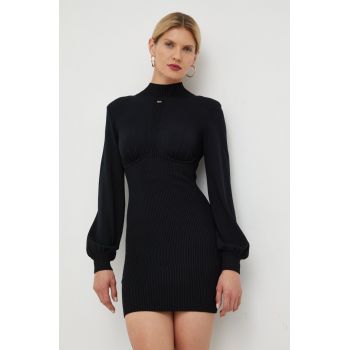 Elisabetta Franchi rochie culoarea negru, midi, mulata