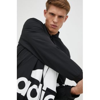 adidas geaca bomber barbati, culoarea negru, de tranzitie