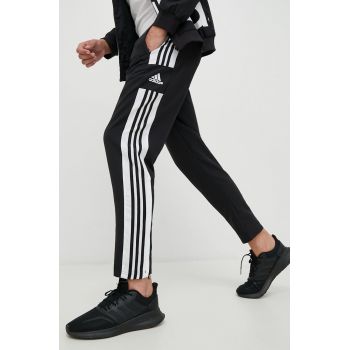 adidas Performance pantaloni barbati, culoarea negru, neted de firma originali