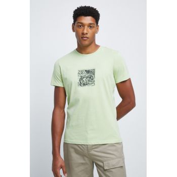 Medicine tricou din bumbac culoarea verde, cu imprimeu