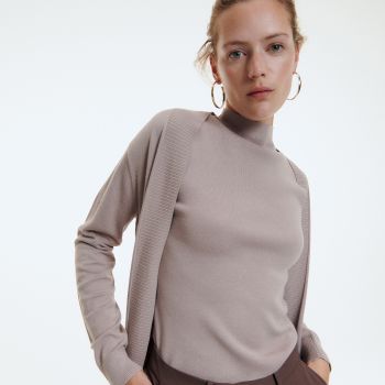 Reserved - Cardigan cu adaos de viscoză - Bej Reserved - Cardigan cu adaos de viscoză - Bej
