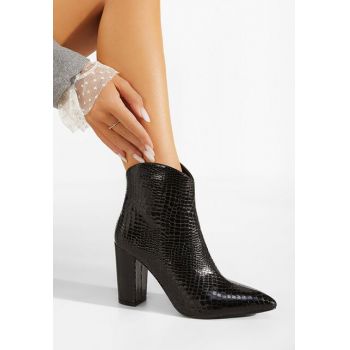 Botine cu toc negre Brilliance