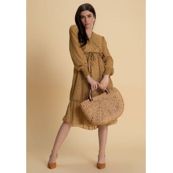 Rochie Ariadna Galbena ieftina la reducere