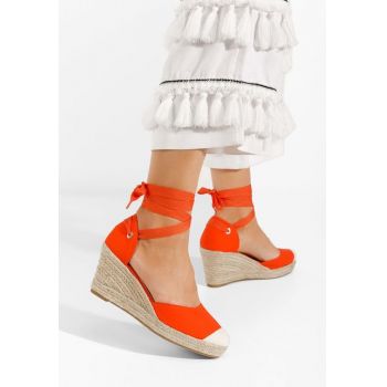 Sandale cu platforma tip espadrile Vilena portocalii de firma originale