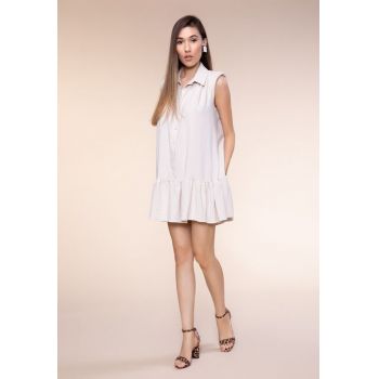 Rochie scurta Aisha Crem la reducere