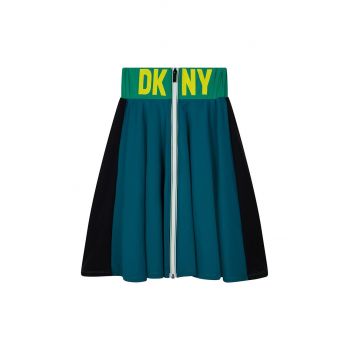 Dkny fusta fete culoarea turcoaz, mini, evazati