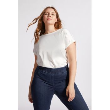 Bluza din satin cu maneci scurte