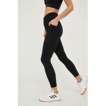 Dkny colanti femei, culoarea negru, neted