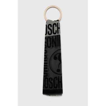 Moschino sal de lana culoarea gri, modelator