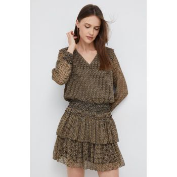 Pepe Jeans rochie culoarea verde, mini, evazati de firma originala