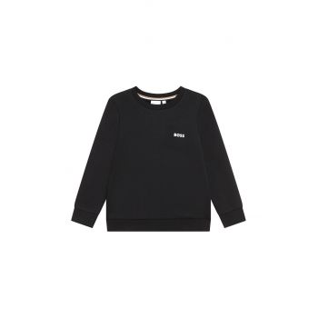 BOSS bluza copii culoarea negru, neted