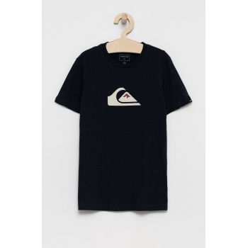 Quiksilver Tricou de bumbac pentru copii culoarea albastru marin, cu imprimeu