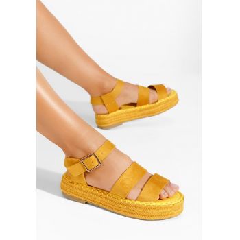 Sandale cu platformă Coraline galbene de firma originala