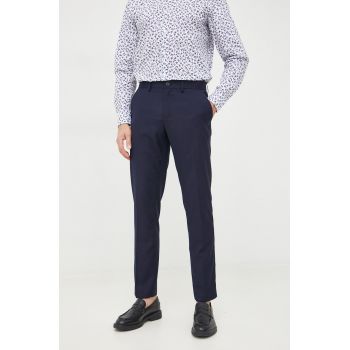 Sisley pantaloni barbati, culoarea albastru marin, mulata de firma originali