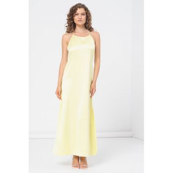 Rochie maxi cu aspect satinat Kimela