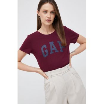 GAP tricou din bumbac culoarea bordo